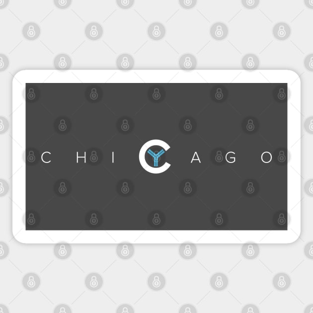 Classic Chicago design with Y symbol Sticker by MalmoDesigns